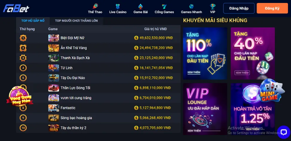 Ưu đãi hoàn trả hàng ngày Win666